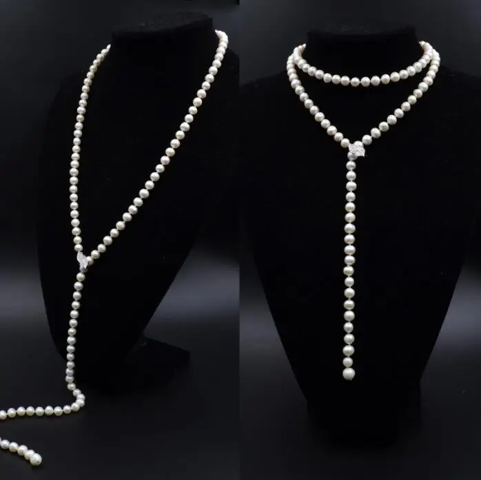 Ювелирные изделия Жемчужное ожерелье натуральное 8-9 мм свисающие жемчужные