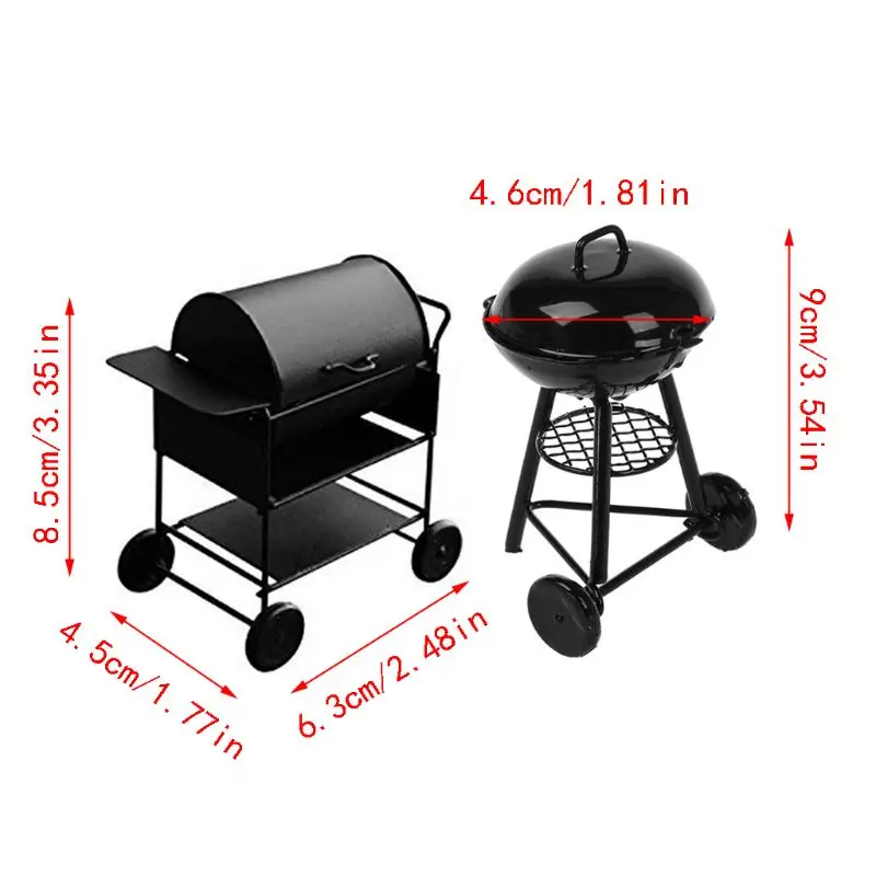

1:12 Scale Barbecue Grill Dollhouse Miniature Ornaments BBQ Tool Mini Furniture