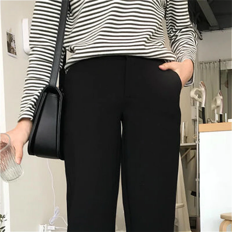 

Wide Leg Pants Women Summer Simple Black All-match Basic Korean Vintage Casual Womens Pant Fashion High Waist Chic Lady Trousers