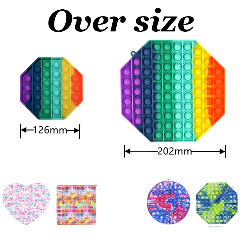 

Big Size Push Pop Bubble Fidget Toys Autism Needs Squishy Stress Reliever Toy Adult Kid Funny Anti-stress Pop Fidget Reliver Toy