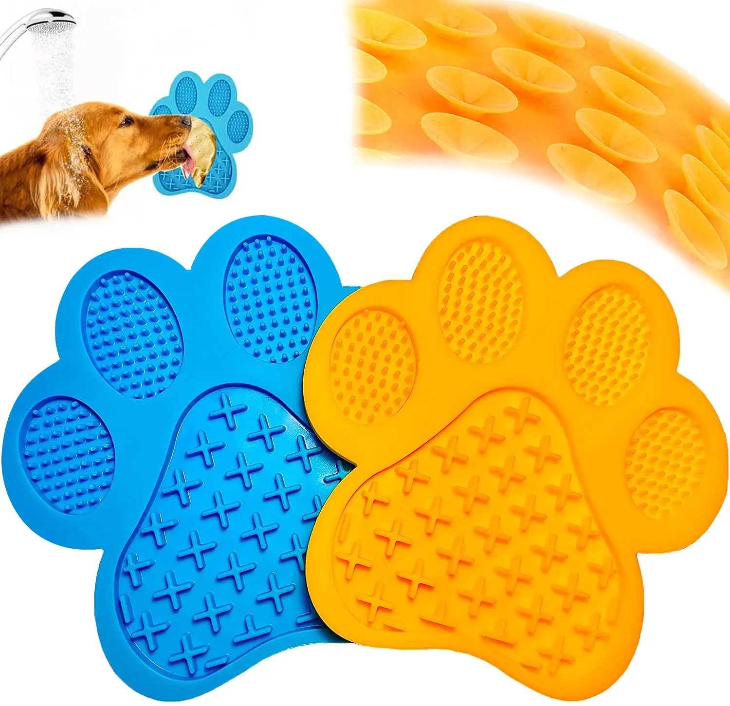 

Dog Lick Pad for Peanut Butter Slow Feeder Mat Puzzle with Suction Cups Licking Mat Treat Dispensing Pet Bathing Distraction Pad