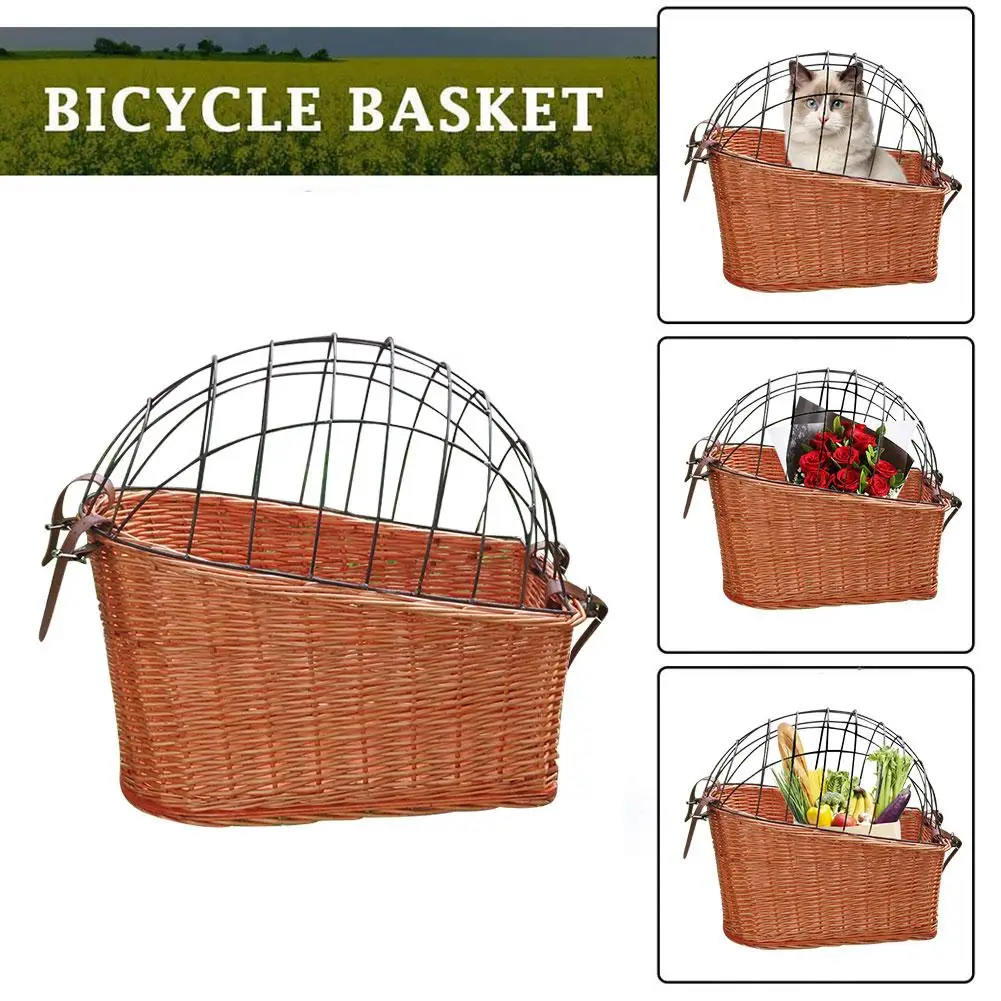 

Willow Bicycle Basket High Quality Durable Hand-woven Waterproof Multifunction Mountain Bike Storage Basket For Pets Vegetables