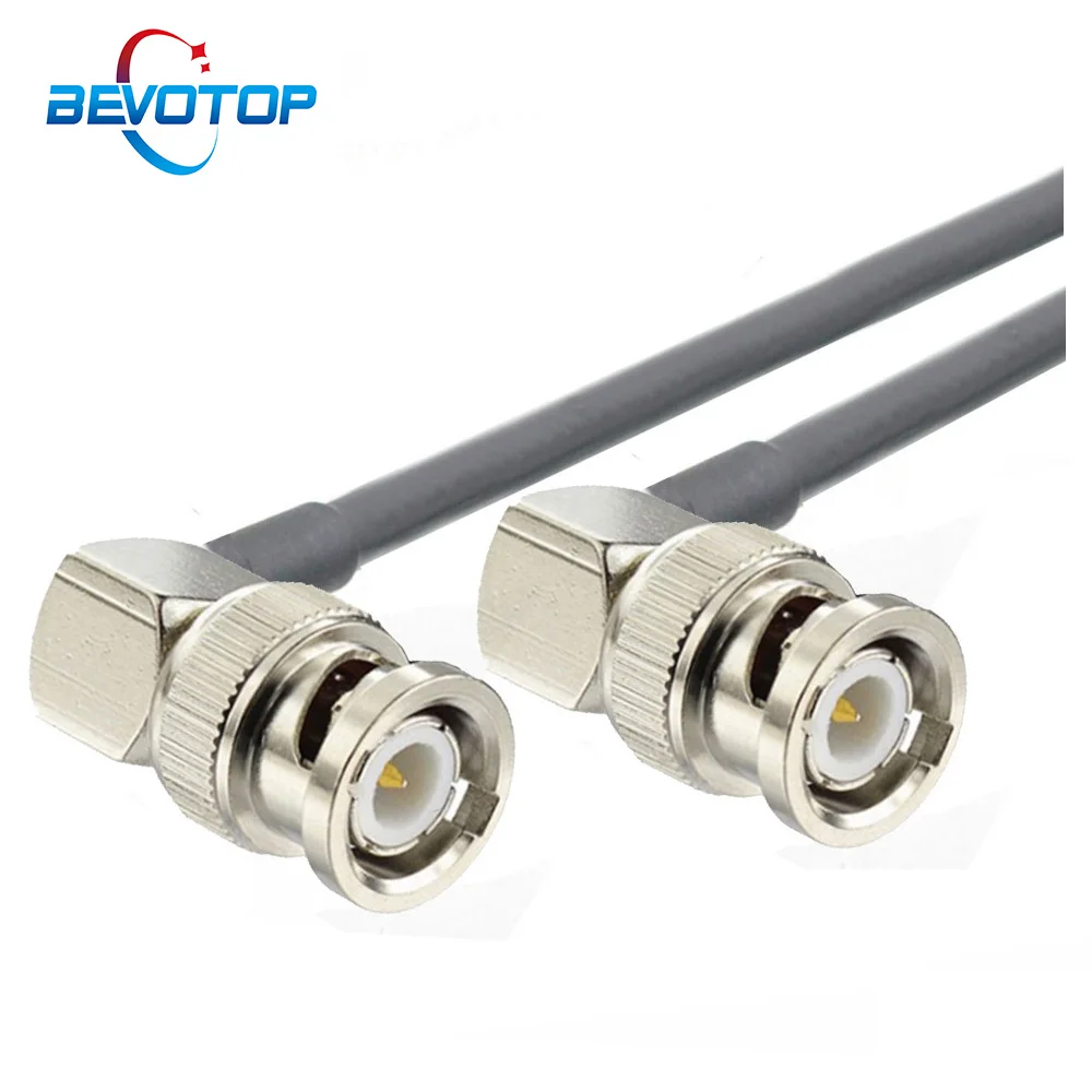 

Right Angle BNC Male to Male Adapter RG174/RG58 RF Coaxial Cable 50 Ohm for Video Camera System BNC Coax Extension Pigtail Cord