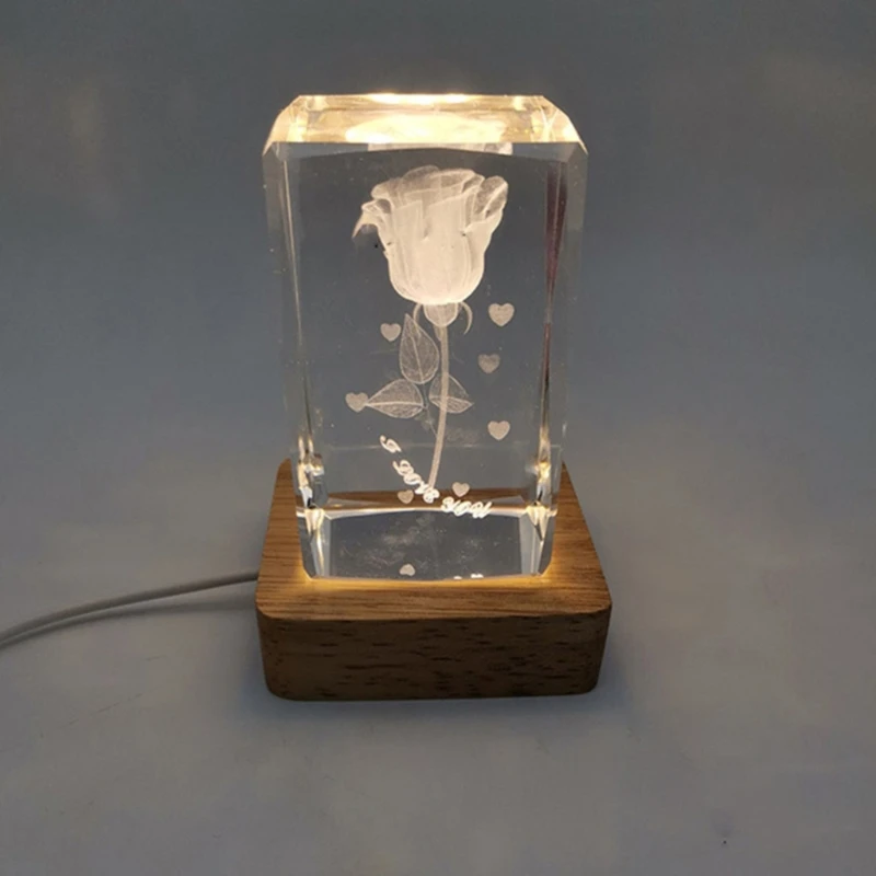 USB креативный 3D ночник с хрустальным шариком прикроватная лампа светящаяся