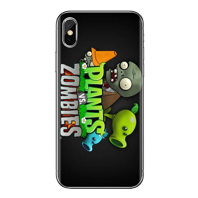 For iPod Touch Apple iPhone 4 4S 5 5S SE 5C 6 6S 7 8 X XR XS Plus MAX Transparent TPU Housing Popular Game Plants vs Zombies Art |