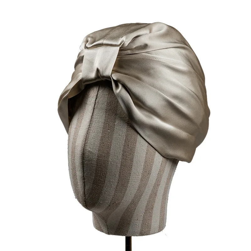 Двухслойная Женская Блестящая брендовая однотонная Кепка из шелка тутового