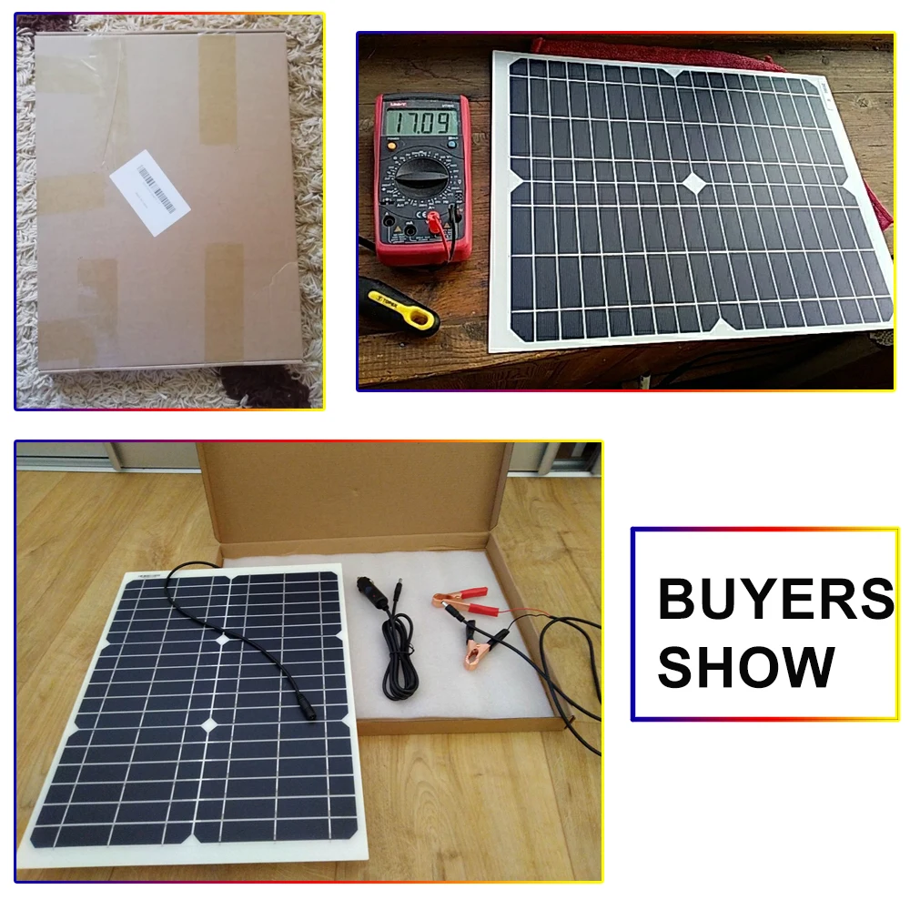 

Solar Panel 12v 20w Flexible with 10A Controller solar cell battery charger For RV Car Boat LCD Powebank camping hiking outdoor