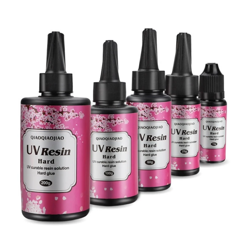 

15g 25g 60g 100g 200g UV Resin Hard Type Crystal Clear Glue Curing Epoxy Crafts Jewelry Making DIY Tool