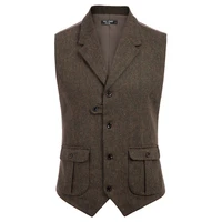 mens vest coat casual stylish notch lapel handkerchief hem vest coat with pockets summer autumn formal evening short coats tops
