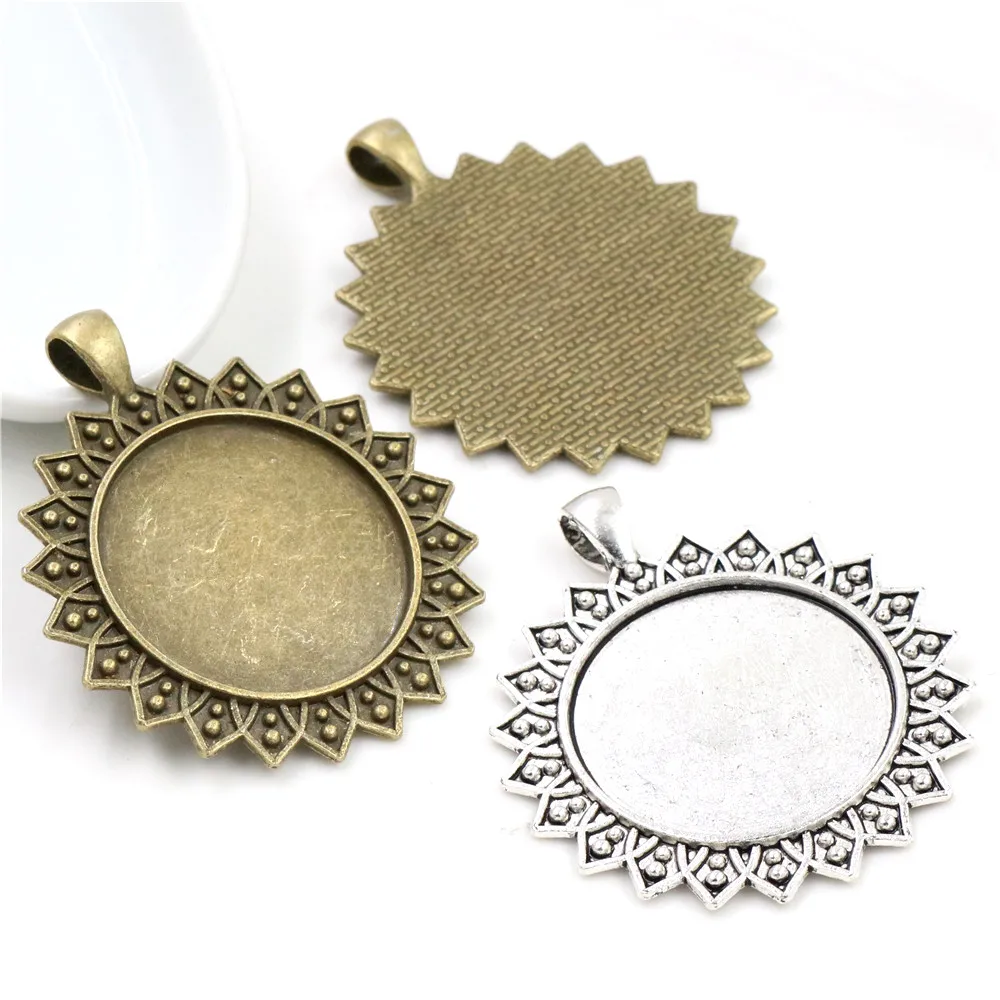 5 шт./лот 30 мм внутренний размер античная бронза и посеребренные цвета цветок Мода