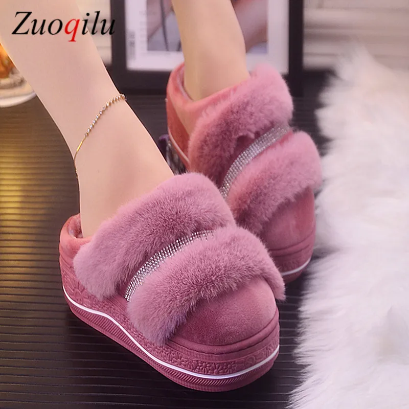 Зимние меховые тапочки Милые домашние Сезон осень-зима Нескользящая домашняя