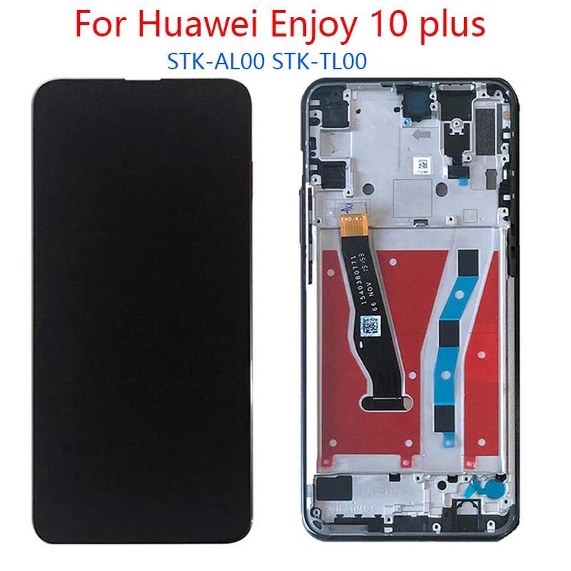 ЖК-дисплей для Huawei Enjoy 10 Plus STK-AL00, цифровой сенсорный экран с рамкой для замены ЖК-экрана Enjoy 10 Plus