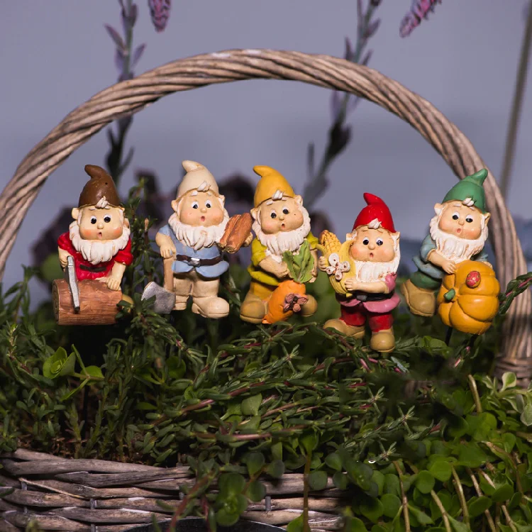 Плантатор для сада с тыквой карликом и цветными эльфами украшение улицы