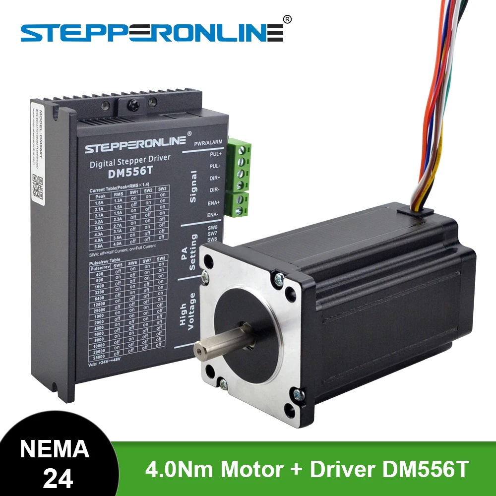 1 Ось шаговый CNC Комплект 4.0Nm(566oz.in) Nema 24 двигатель и драйвер|Шаговый двигатель| |