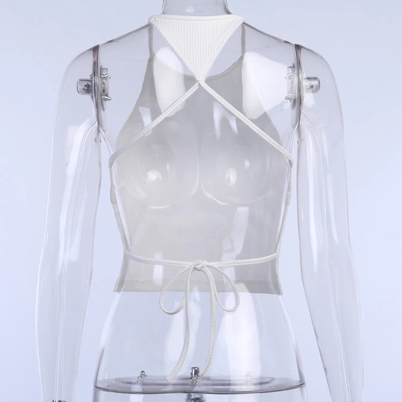 Женский трикотажный топ на бретельках без рукавов | Женская одежда