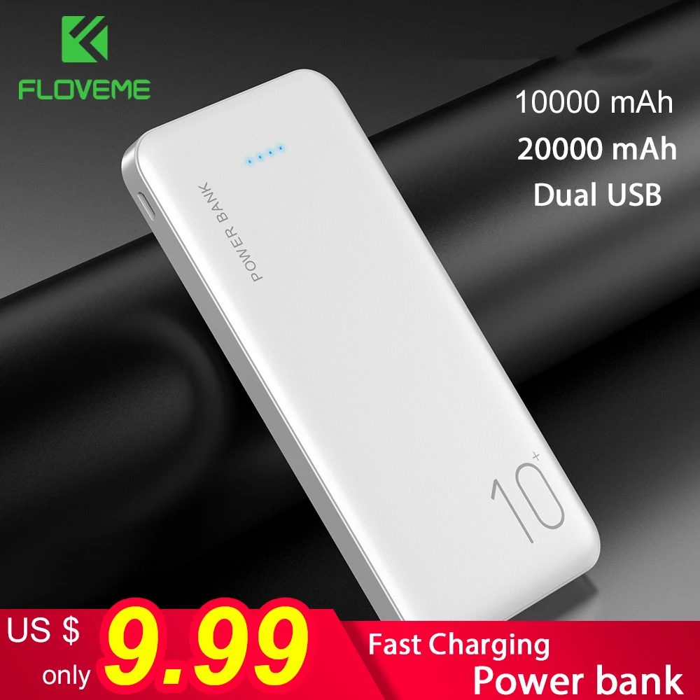 FLOVEME power Bank 20000 мАч для Xiaomi портативное зарядное устройство мобильного телефона