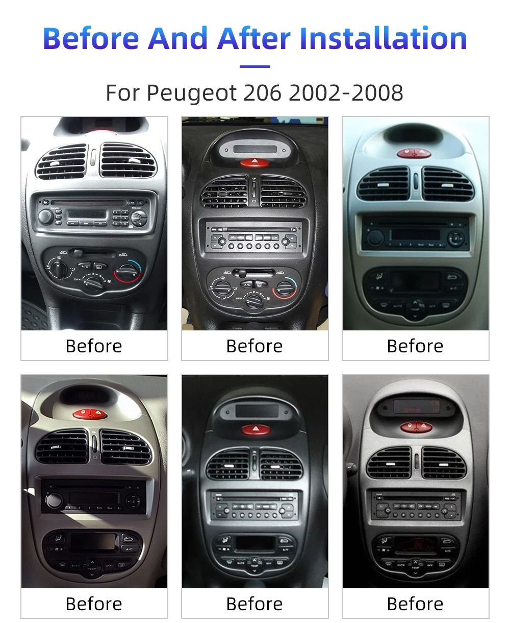 YAZH Android 9,0 Восьмиядерный gps Навигация dvd cd плеер для peugeot 206 FM радио 2002 2003 2004 2005 2006 2007 2008 стерео