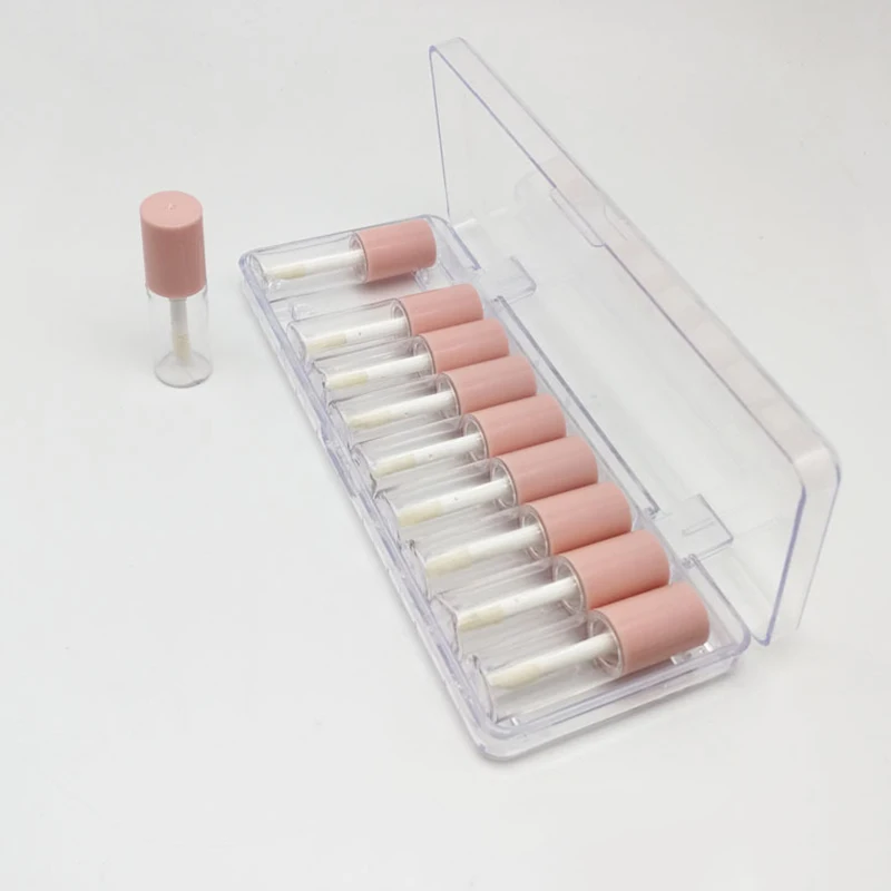 10 шт. 4 мл блеск для губ пустые Пластик трубки с розовым матовая крышка изысканный