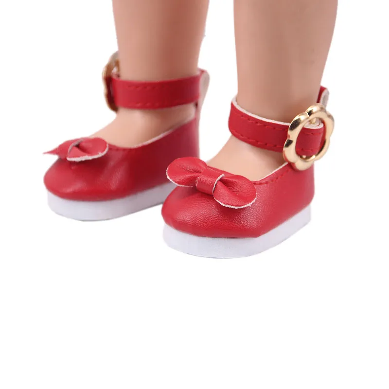 Цветные холщовые высокие туфли кожаные с закрытым носком для кукол Wellie Wisher и Paola