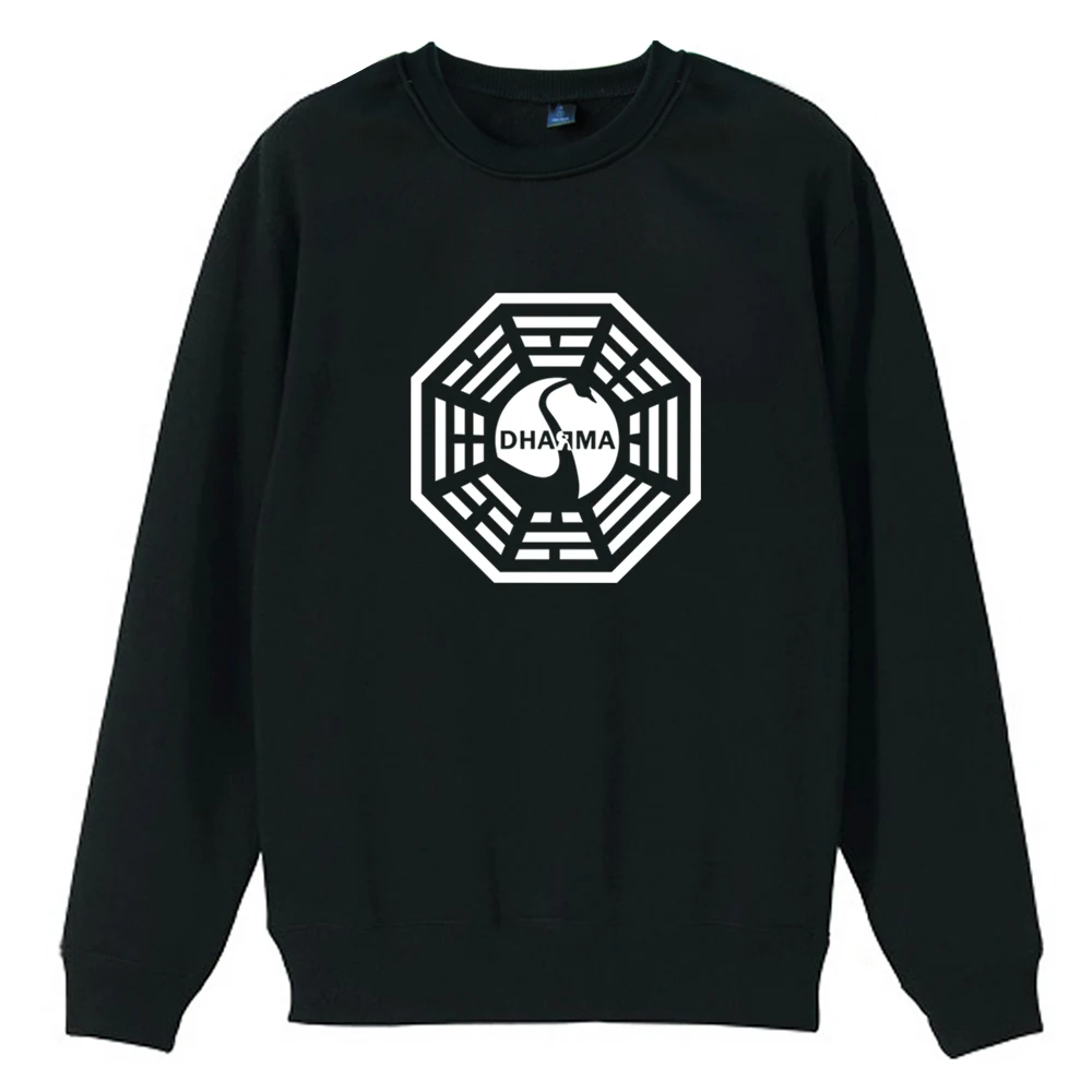 Свитшот для мальчиков пуловер флисовый DHARMA LOST Swan Tai Chi Ба гуа Yin Yang ji одежда пары