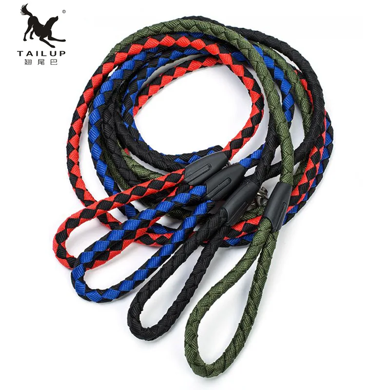

Pet Products Nylon Braided Dog Traction Rope Easy To Control Non-telescopic Harness Dog Collar Accessories