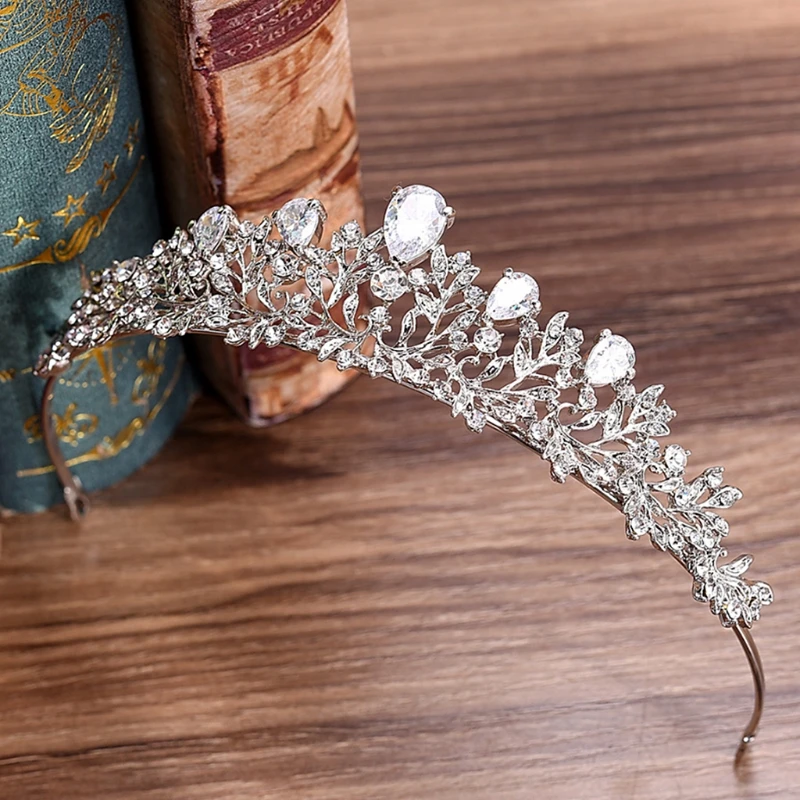 

Bride Crown Zircon Luxury Wedding Women Tiara Elegant Jewelry Headwear Princess E56A