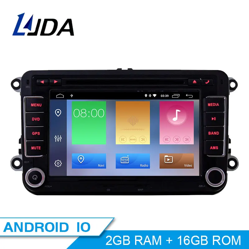 Автомагнитола LJDA мультимедийная стерео-система на Android 10 с GPS DVD IPS экраном для Skoda