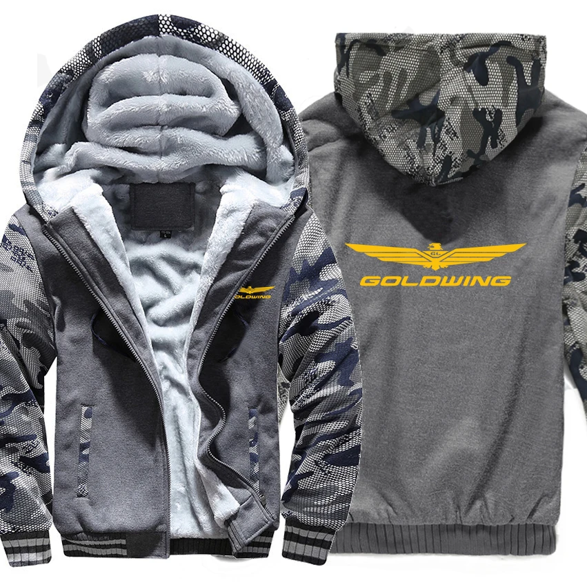 

Goldwing GL1800 1500 Hoodies Winter Camouflage Sleeve Jacket Men Fleece Goldwing Sweatshirts