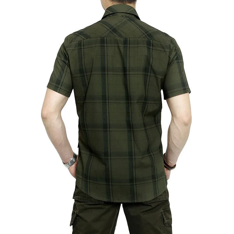 Мужская рубашка с коротким рукавом из 100% хлопка для активного отдыха больших