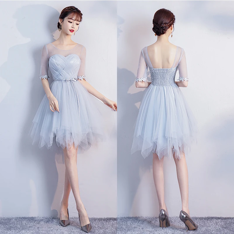 Элегантное сексуальное эластичное короткое Тюлевое платье для выпускного