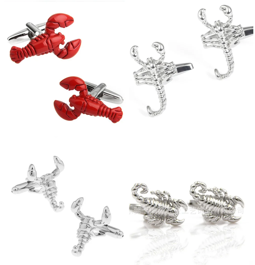 10 пар/лот дикий запонки скорпионы Медь картина красный Омаров Украшения для