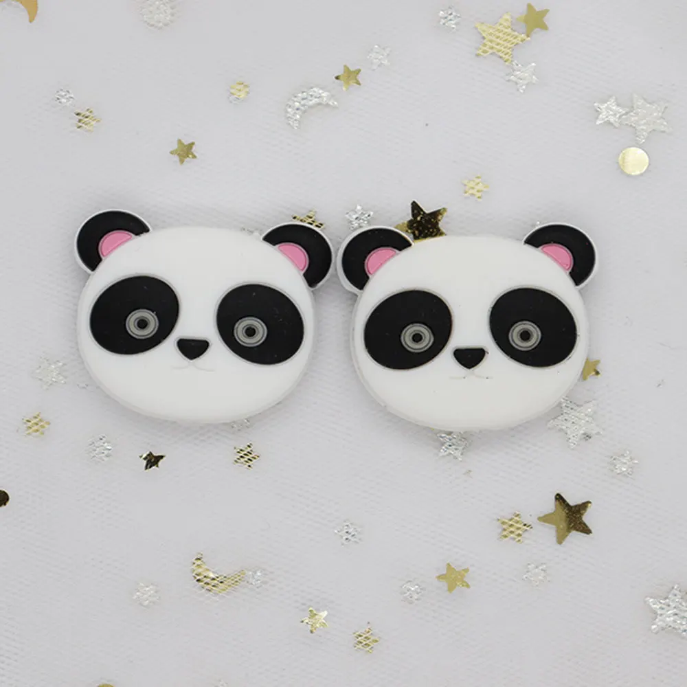5 шт. силиконовые бусины панды 3 см детский грызунок животное Perle Силиконовые