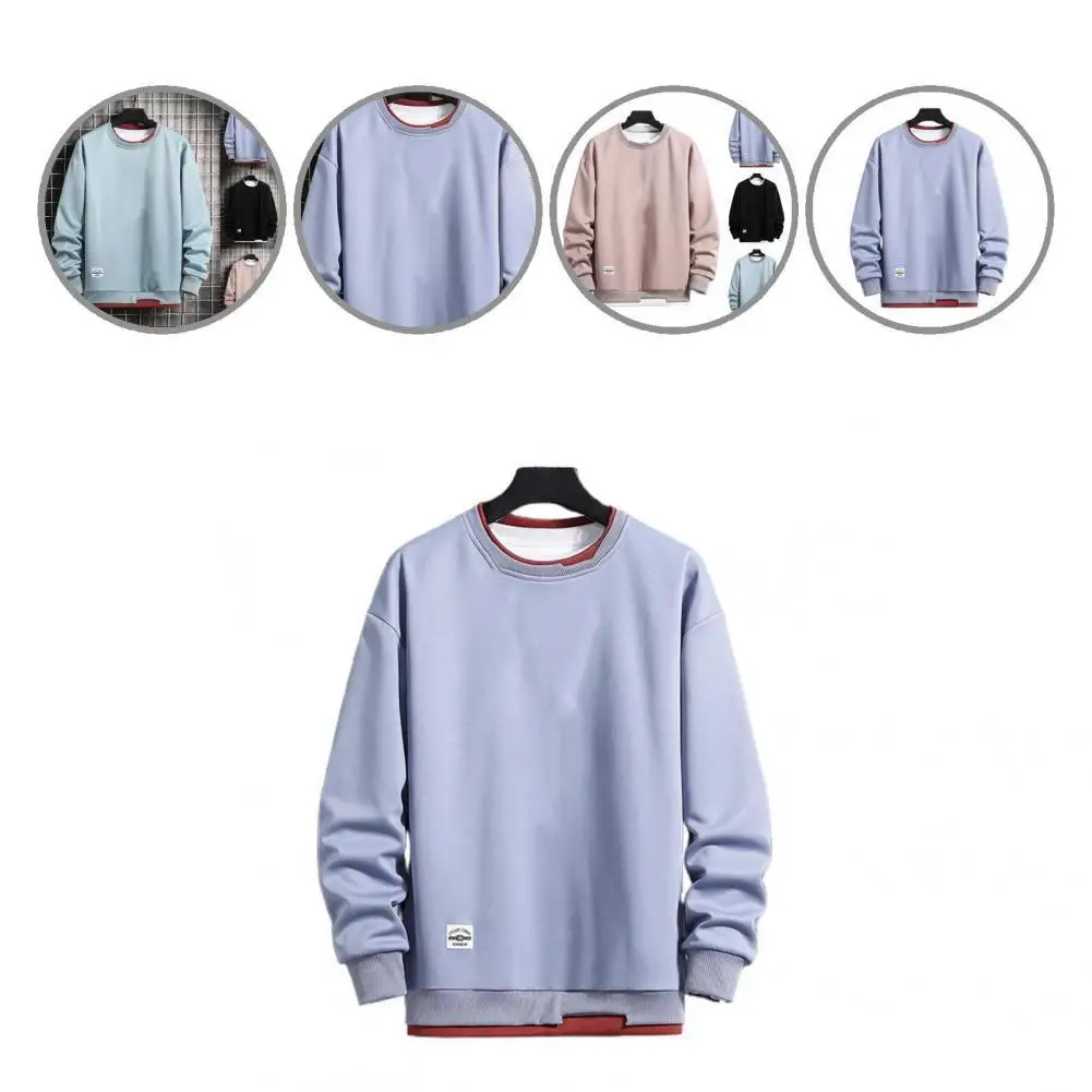 

Loose Stylish O Neck Long sleeve Men Sweatshirt Streetwear Autumn Sweatshirt Pullover for School