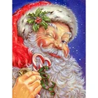 Картина из страз Fuyun 5D сделай сам, полностью круглая Вышивка крестиком, мультяшная Мозаика из страз Санта, стразы, картина, вышивка, распродажа