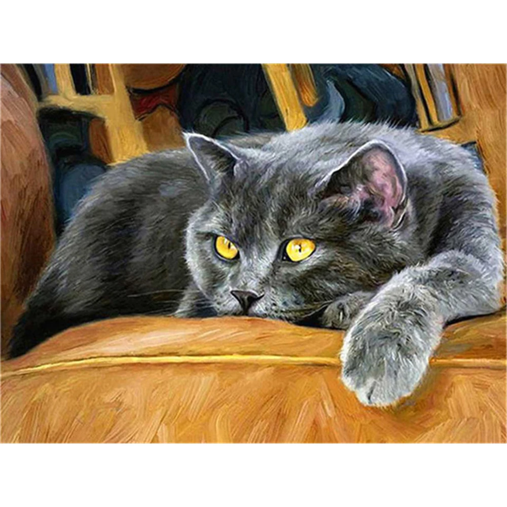 

Animal Cat DIY 3D Full Diamond Mosaic Diamond Embroidery Diamond Painting Set Home Decor Christmas Gift Craft Kit Year