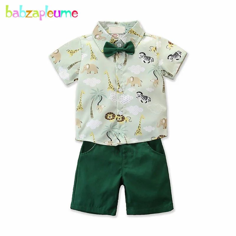 

2Piece/1-5Years/Summer Kids Clothes Fashion Gentleman Print Short Sleeve Toddler Shirt+Shorts Baby Boys Clothing Sets BC1475-1