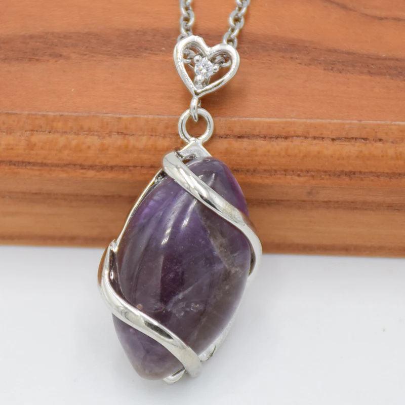 Ожерелье с кристаллами кварца для мужчин и женщин Исцеляющие натуральные камни