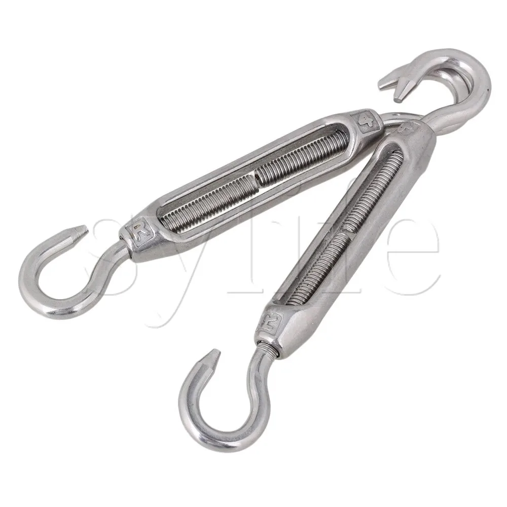 5PCS Silver M4 304 Stainless Steel Hook &amp Turnbuckle Wire Rope Tension | Обустройство дома
