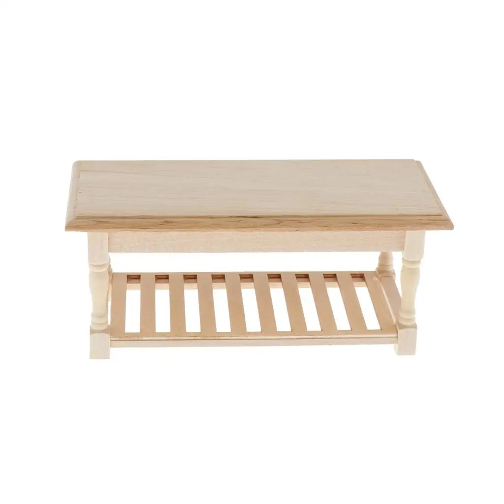 

1/12 Dollhouse Mini Unpainted Table Model for Living Room Decoration Stage