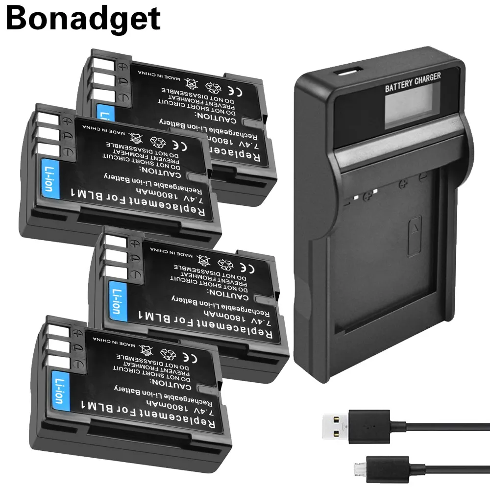 Bonadget BLM-1 Li-Ion Батарея 7 2 V 1800 мА/ч + ЖК-дисплей Зарядное устройство с светодиодный