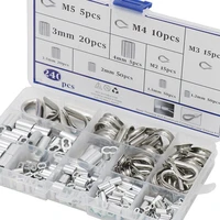240pcs crimping loop sleeve kit wire rope thimbles set aluminum double ferrule for wire rope dog leashes clothes lines