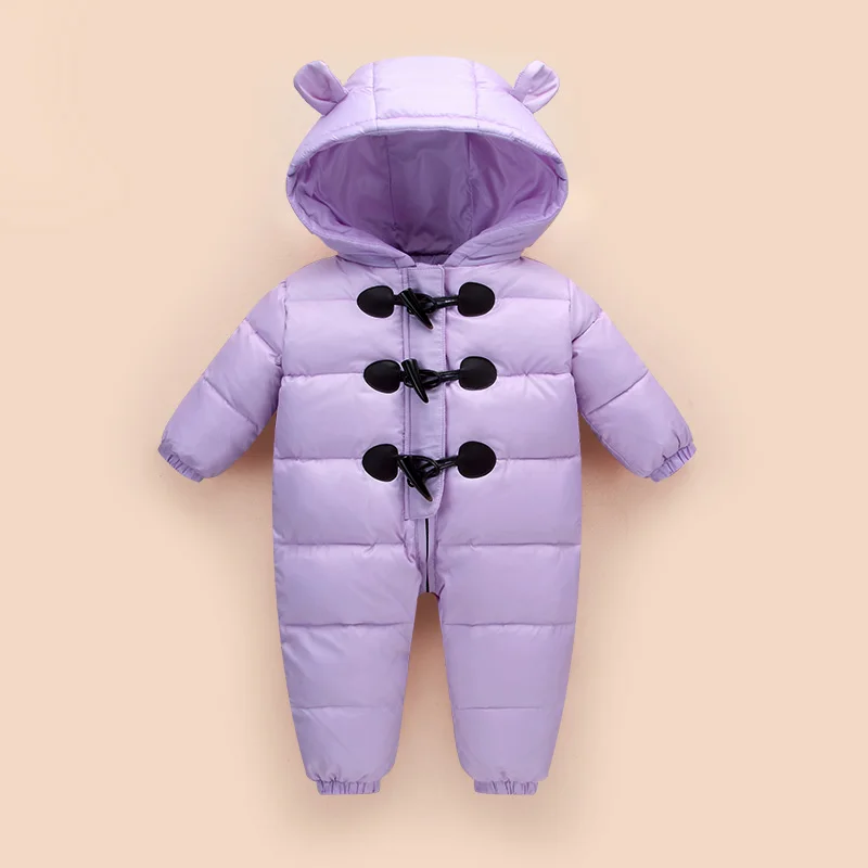 Зимний пуховик для младенцев и детей Комбинезоны мужчин женщин утепленная