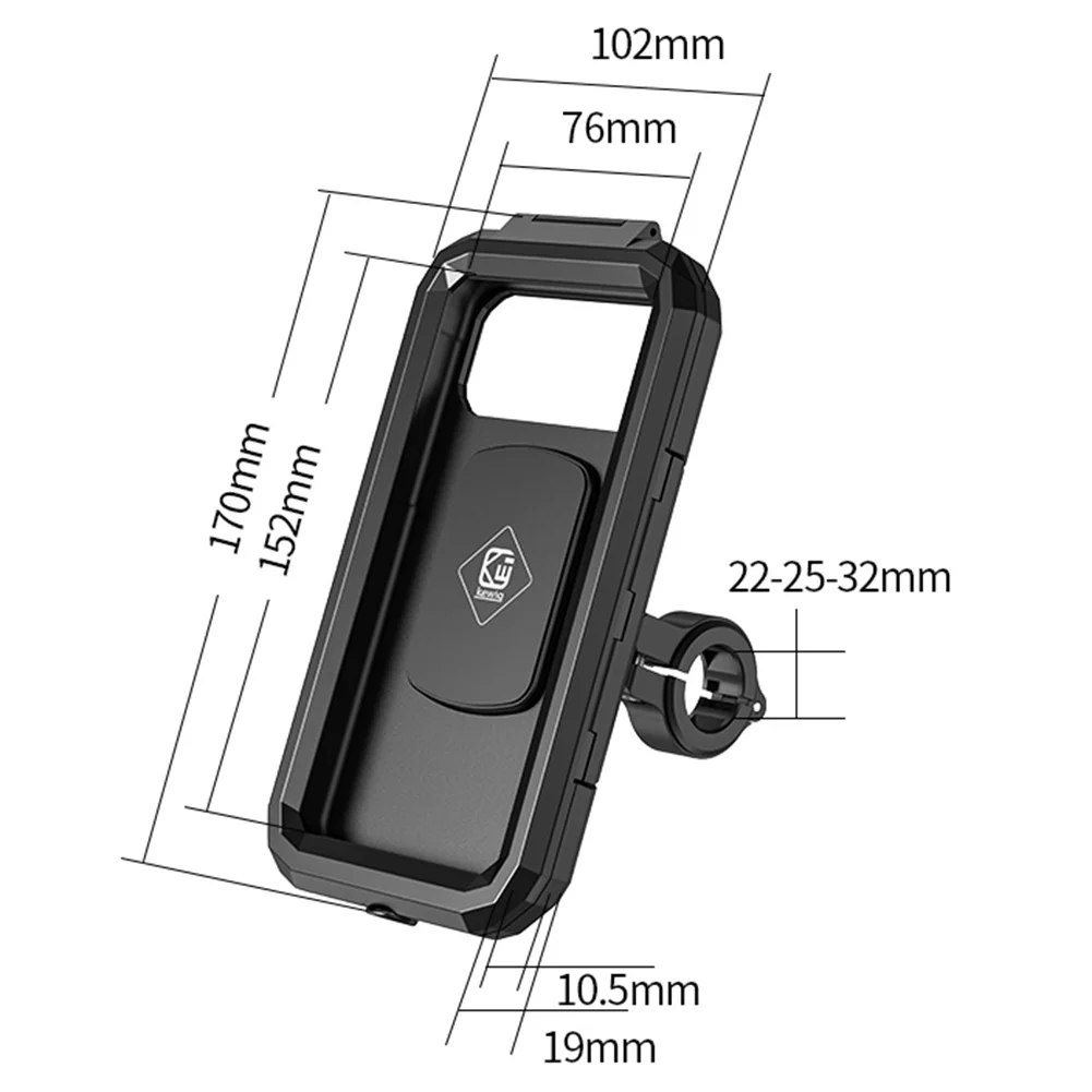 

Motorcycle Phone Holder 15W Wireless Charger Waterproof Phone Case Handlebar Rear-View Mirror Mount for 4.7-6.1 inch Smartphones