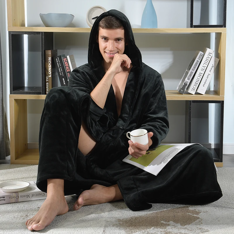 2021 брендовый мужской зимний теплый халат большого размера фланелевый удобный с