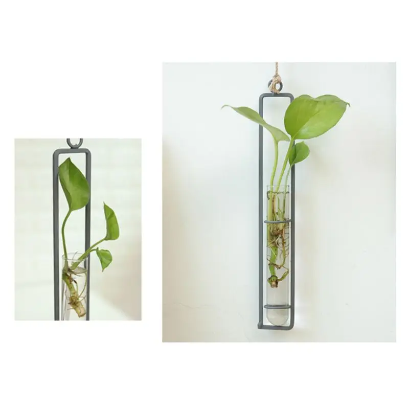 Прозрачная стеклянная пробирка подвесной стеклянный плантатор ваза для цветов