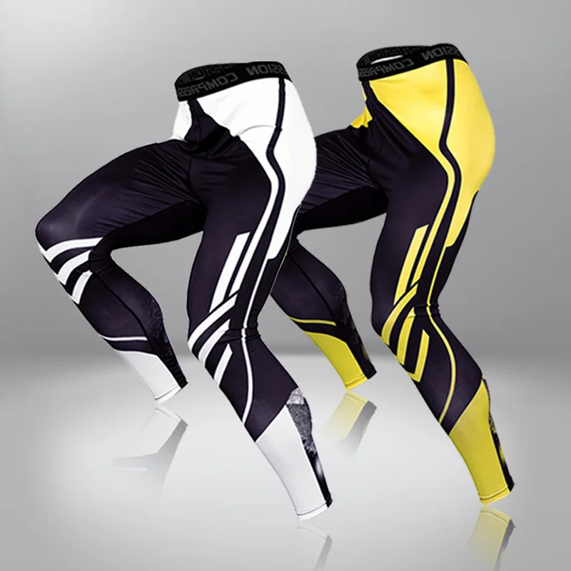 

New Thermal Underwear Pants Running Tights Men Protect The Knee Men's Warm Leggings Quick-drying Compression Running Sport