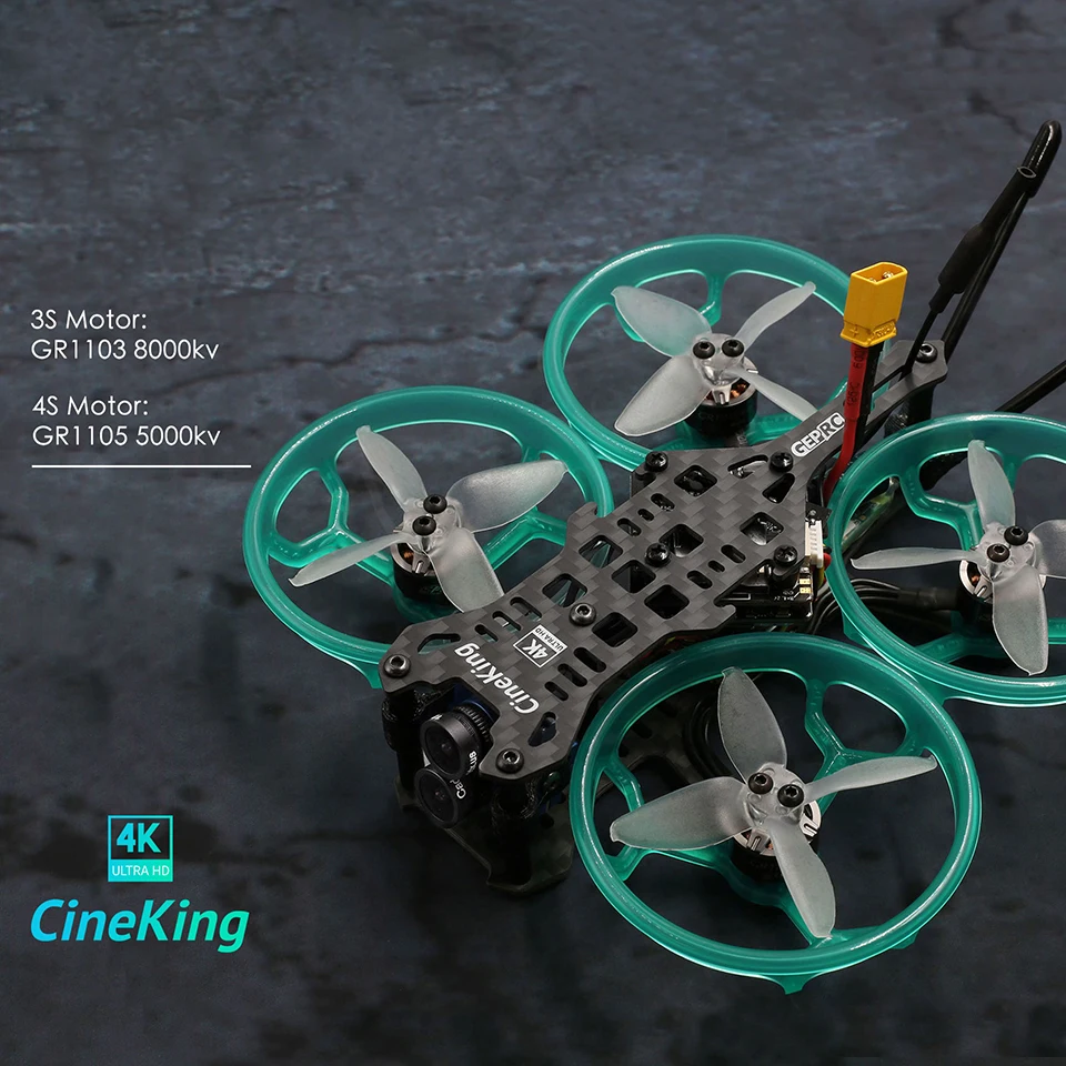 GEPRC Cineking 4K 2-4S FPV Квадрокоптер PNP BNF с Caddx Tarsier FPV камера 1103 1105 бесщеточный двигатель F4 12A Контроллер полета