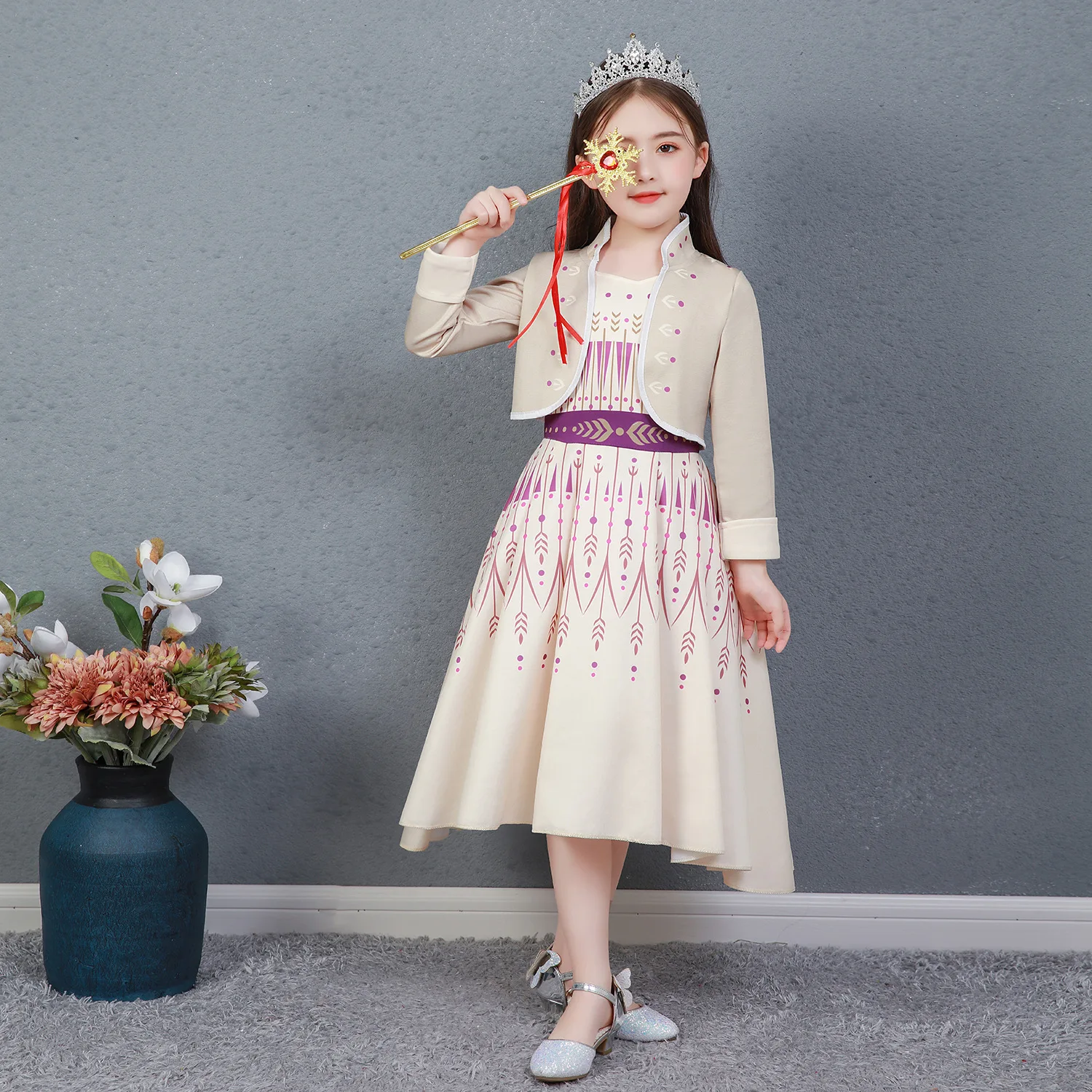 Платье для девочек красивые платья косплея на Хэллоуин желтый Рождественский