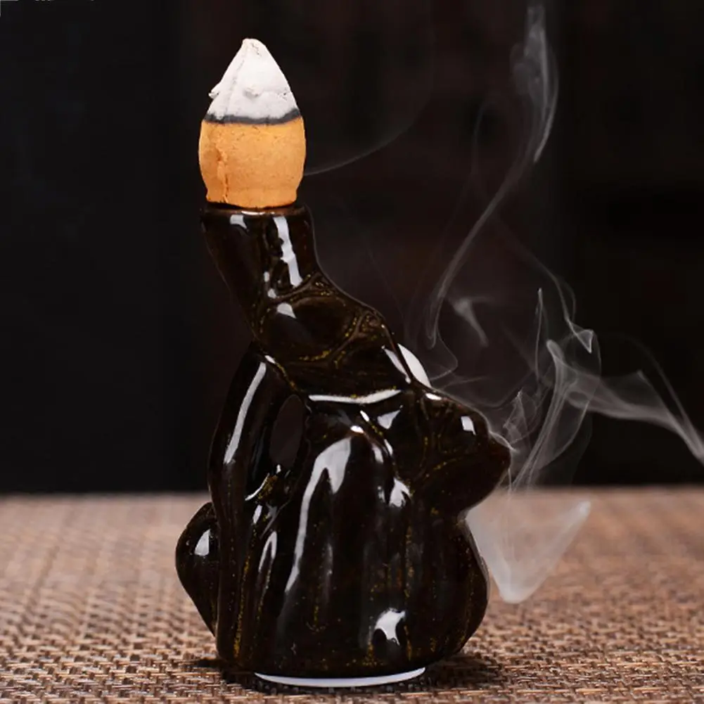 

Waterfall Incense Burner Backflow Ceramic Incense Holder Incense Fountain Backflow Incense Cones for Home Decor Office