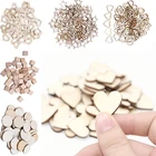 Деревянные Мини-пуговицы в форме сердцазвездыкруглых сердец, разбрасываемый декор для свадебного стола, незавершенные деревянные поделки, свадебные украшения